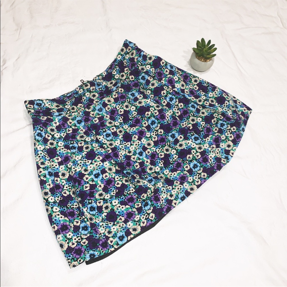 Floral H&M DIVIDED Back Zip Mini A Frame Skirt
